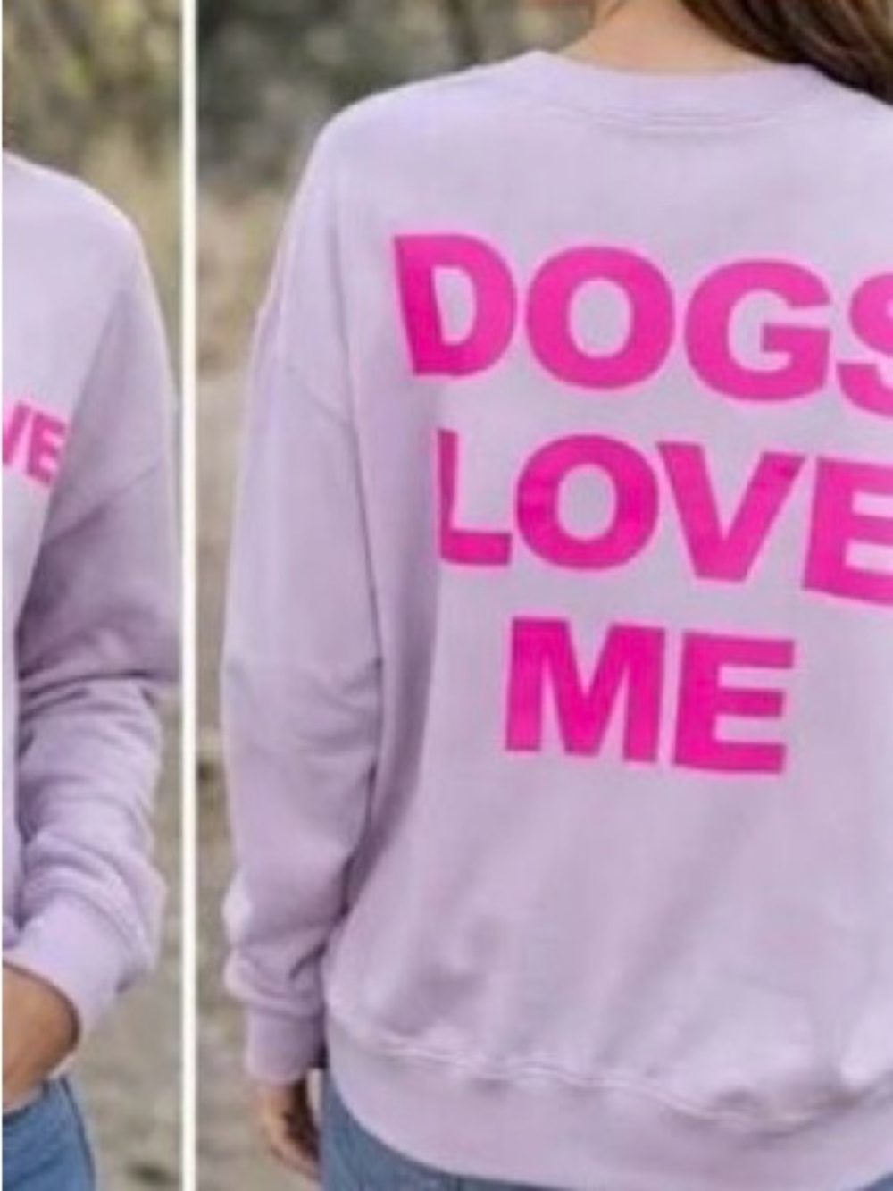 Wildfox Lavender Crewneck With Hot Pink Love And Paw Prints View 5